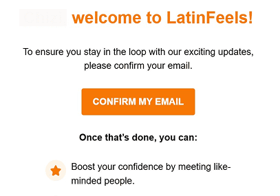 Latin Feels verification of email