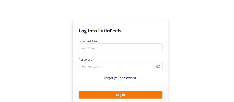 LatinFeels login form