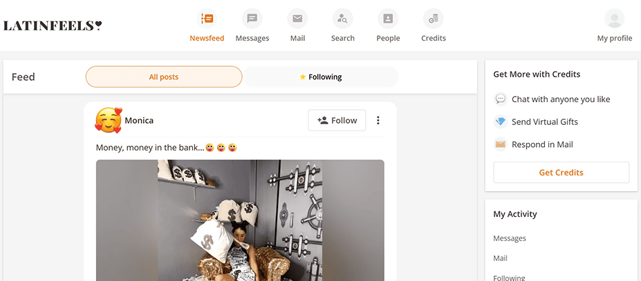 LatinFeels sign in dashboard
